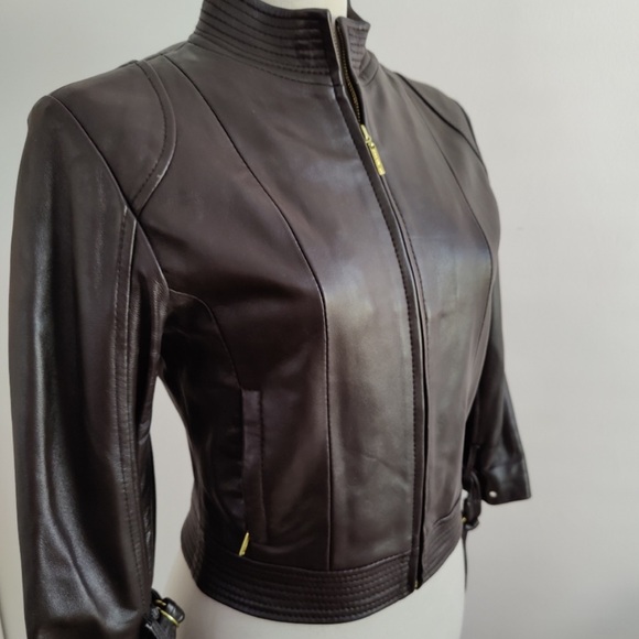 Arden B brown leather jacket - Picture 1 of 4